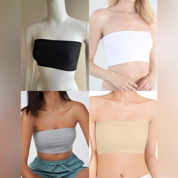 Solid Cropped Tube Top Bandeau Simple Stylish Comfy Will Fit Size XS & S New - Picture 1 of 4